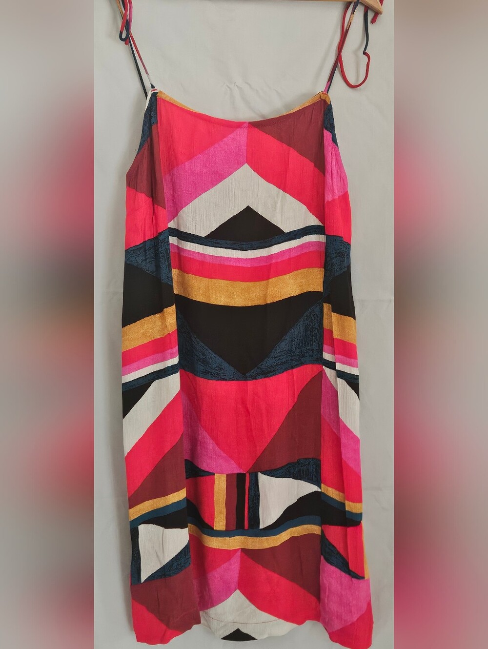 Billabong Bright Geometric Print Slip Dress - Pink & Gold